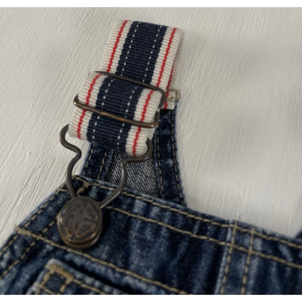 Osh Kosh Denim Overalls Size 9-12 Months Shortalls Blue Jean‎ Baby Cute - Picture 4 of 9